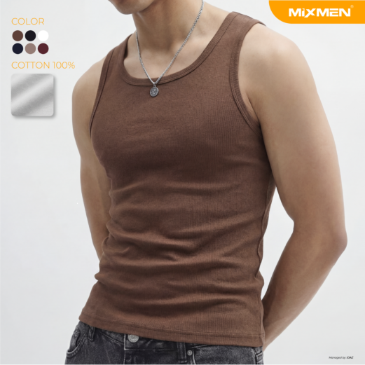Áo ba lỗ Nam MIXMEN TANK vải cotton 100% co giãn, chuẩn form ôm body, dễ mặc, thoáng mát, BIG SIZE