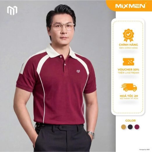 Áo Polo Nam Mixmen MixForm vải cotton intelock, Mặc Chuẩn Mỗi Ngày, dễ mặc, BigSize