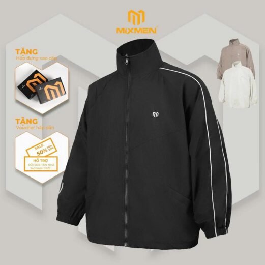 Áo khoác nam Mixmen MixFlow vải dù, trượt nước, năng động, dễ mặc, bigsize